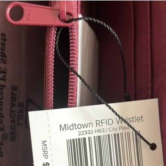 Vera Bradley Plaid Twill RFID Wristlet, 7.5"x 4.0" - Picture 6 of 6